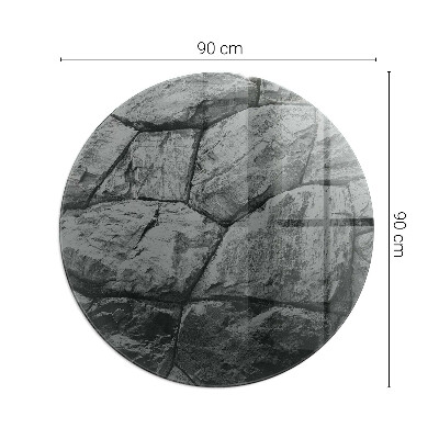 Sklo před kamna kulaté Vzor z přírodního kamene