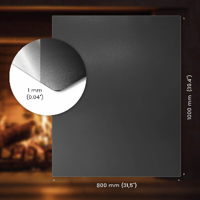 Obdélníková podložka před krb černá kovová