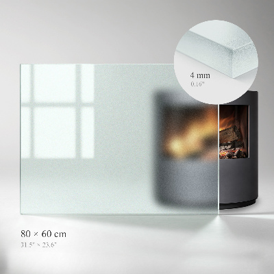 Sklo pod krbová kamna Poloprůsvitné obdélníkové