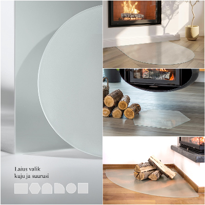 Sklo pod krbová kamna Poloprůsvitné obdélníkové