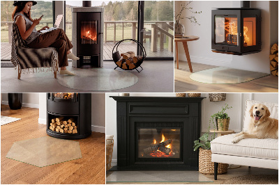 Sklo pod krbová kamna Poloprůsvitné obdélníkové