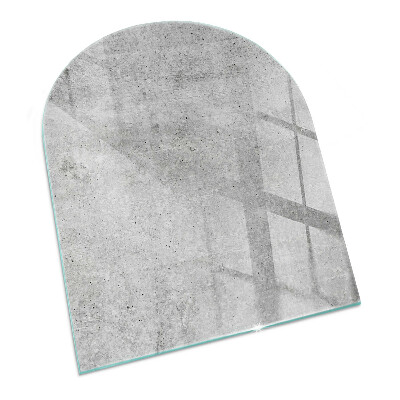 Sklo před krb polooválné Textura surového betonu