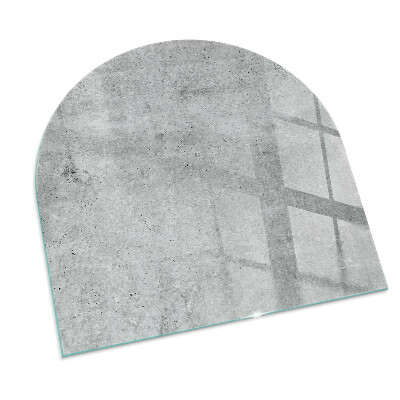Sklo před krb polooválné Textura surového betonu