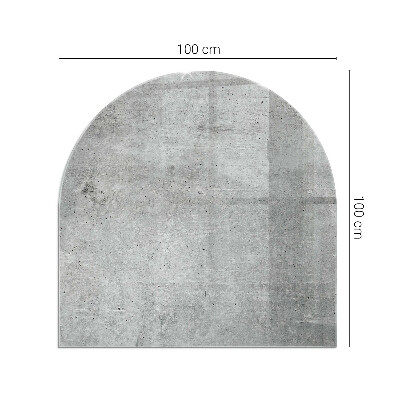 Sklo před krb polooválné Textura surového betonu