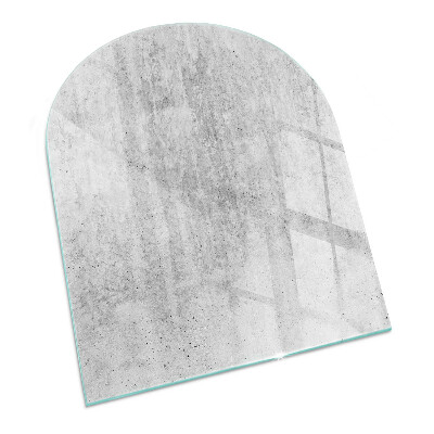 Sklo před krb polooválné Textura surového betonu