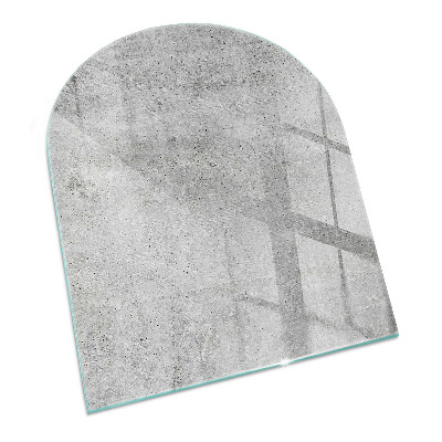 Sklo před krb polooválné Textura surového betonu
