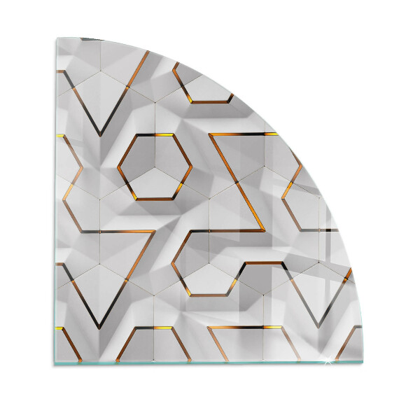 Sklo pod krbová kamna čtvrtletí Geometrický 3D vzor