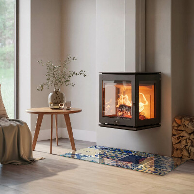 Sklo pod krbová kamna obdélníkové Vzory keramických dlaždic