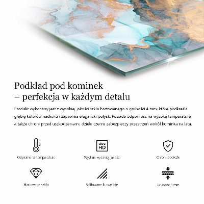 Sklo pod krbová kamna obdélníkové Listy v jemných vzorech