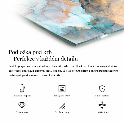 Sklo pod krbová kamna obdélníkové Listy v jemných vzorech