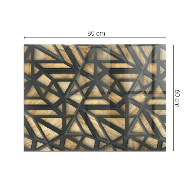 Sklo pod krbová kamna obdélníkové Geometrie se dřevem