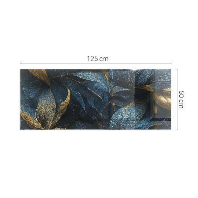 Sklo pod krbová kamna obdélníkové Elegantní textura listů