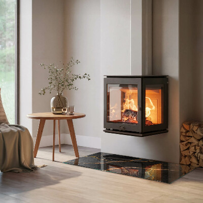 Sklo pod krbová kamna obdélníkové Elegantní mramor s žilkami