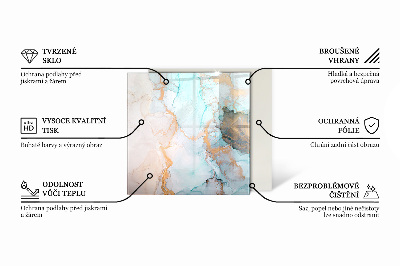 Sklo pod kamna šestiúhelníkové Mramorová textura v elegantním stylu