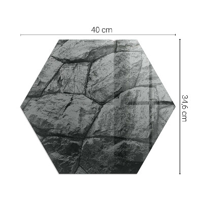 Sklo před krb šestiúhelníkové Kamenný styl v přírodní verzi