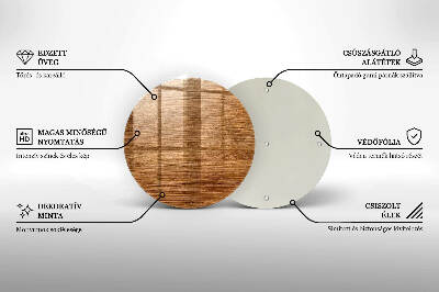 Podložka pod svíčku kulatá Textura dřevěného prkna