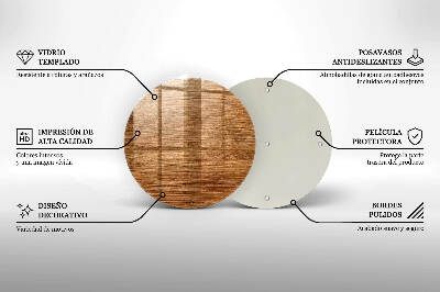 Podložka pod svíčku kulatá Textura dřevěného prkna