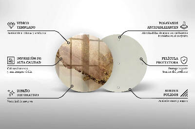Podložka pod svíčku kulatá Abstraktní zlato