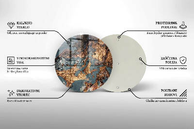 Podložka pod svíčku kulatá Zlatá textura skály