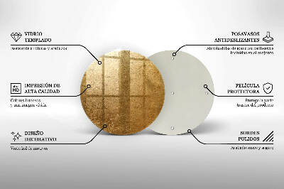 Podložka pod svíčku kulatá Textura pozadí zlatá