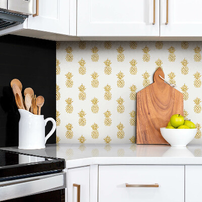 Obkladový panel do kuchyně Zlatý kreslený ananas
