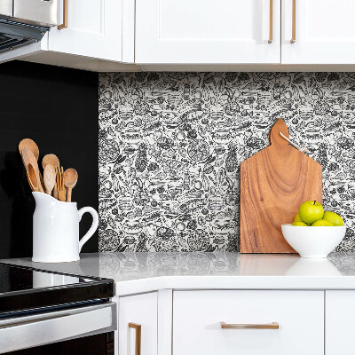 Nástěnný panel do kuchyně Černá a bílá abstrakce