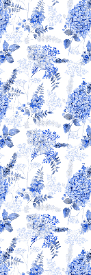 Okenní roleta vnitřní v modrém květinovém dekoru