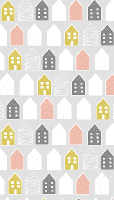 Okenní roleta s motivem nakreslených domů