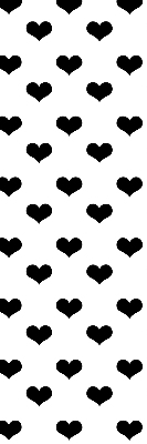 Látková roleta v černé barvě se srdci
