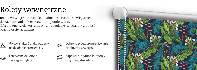 Látková roleta s motivem exotických rostlin