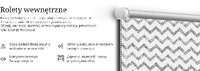 Okenní roleta s šedými horizontálními klikatými čarami