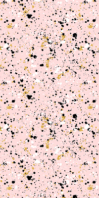 Okenní roleta se skvrnami od barvy na růžovém pozadí