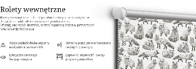 Okenní roleta vnitřní v šedé barvě s motivem lišek