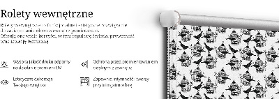 Okenní roleta vnitřní v černém provedení s motivem havranů