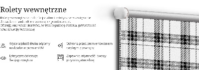 Okenní roleta vnitřní v šedém tartanovém provedení