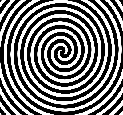 Okenní roleta s hypnotizujícím kruhem