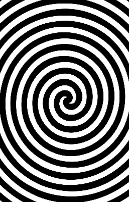 Okenní roleta s hypnotizujícím kruhem