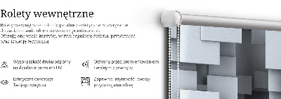 Látková roleta šedé 3D čtverce