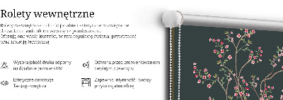 Okenní roleta vnitřní s motivem ptáků u růžového keře