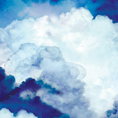 Okenní roleta vnitřní s motivem mraků