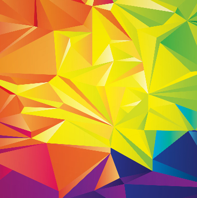 Zatemňovací roleta na okno s barevným origami vzorem