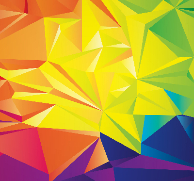 Zatemňovací roleta na okno s barevným origami vzorem