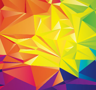 Zatemňovací roleta na okno s barevným origami vzorem