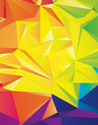 Zatemňovací roleta na okno s barevným origami vzorem
