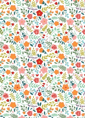 Roleta zatemňovací s potiskem malovaných květin