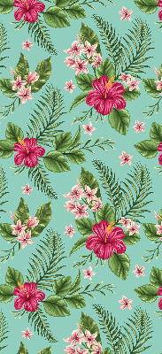 Látková roleta na okno v barevném motivu exotických rostlin