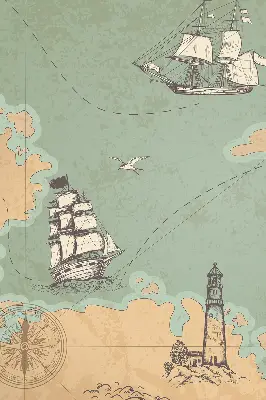 Zatemňovací roleta na okno s motivem mapy oceánu