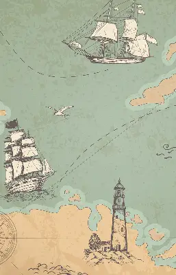 Zatemňovací roleta na okno s motivem mapy oceánu