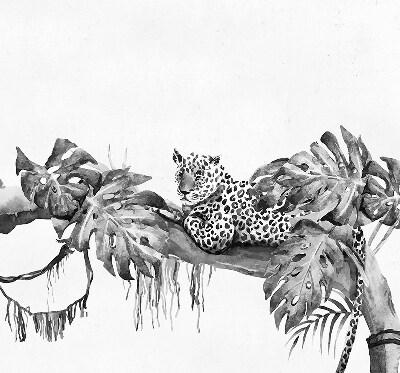 Zatemňovací roleta na okno s motivem kreslení gepardů na větvi