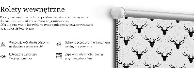 Roleta zatemňovací v černé barvě s motivem jeleních hlav